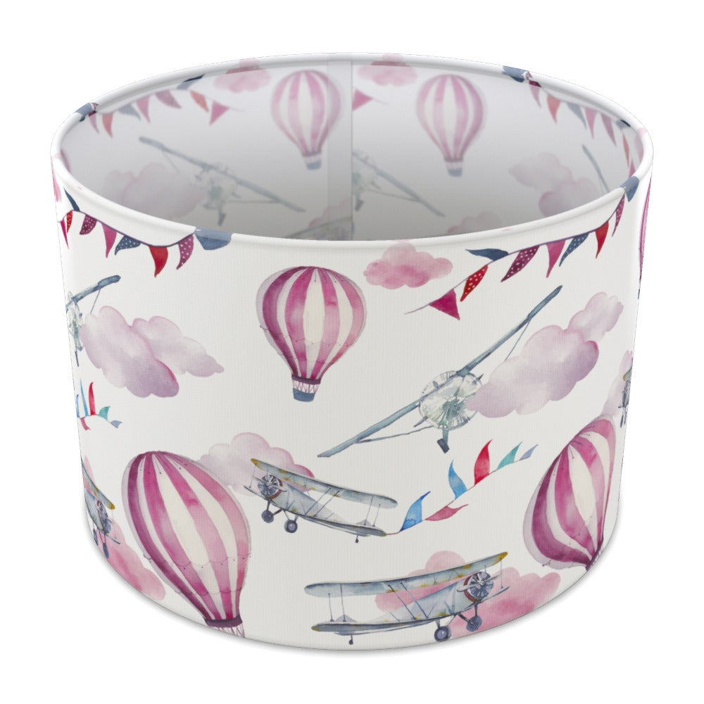 Pink Balloon and Airplane Pattern lampshade - 30cm Table