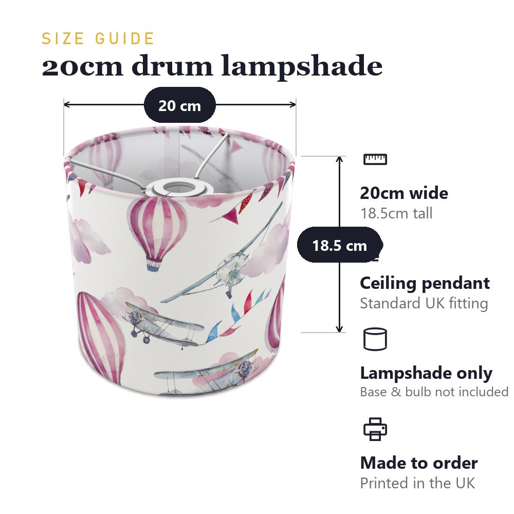 Pink Balloon and Airplane Pattern lampshade
