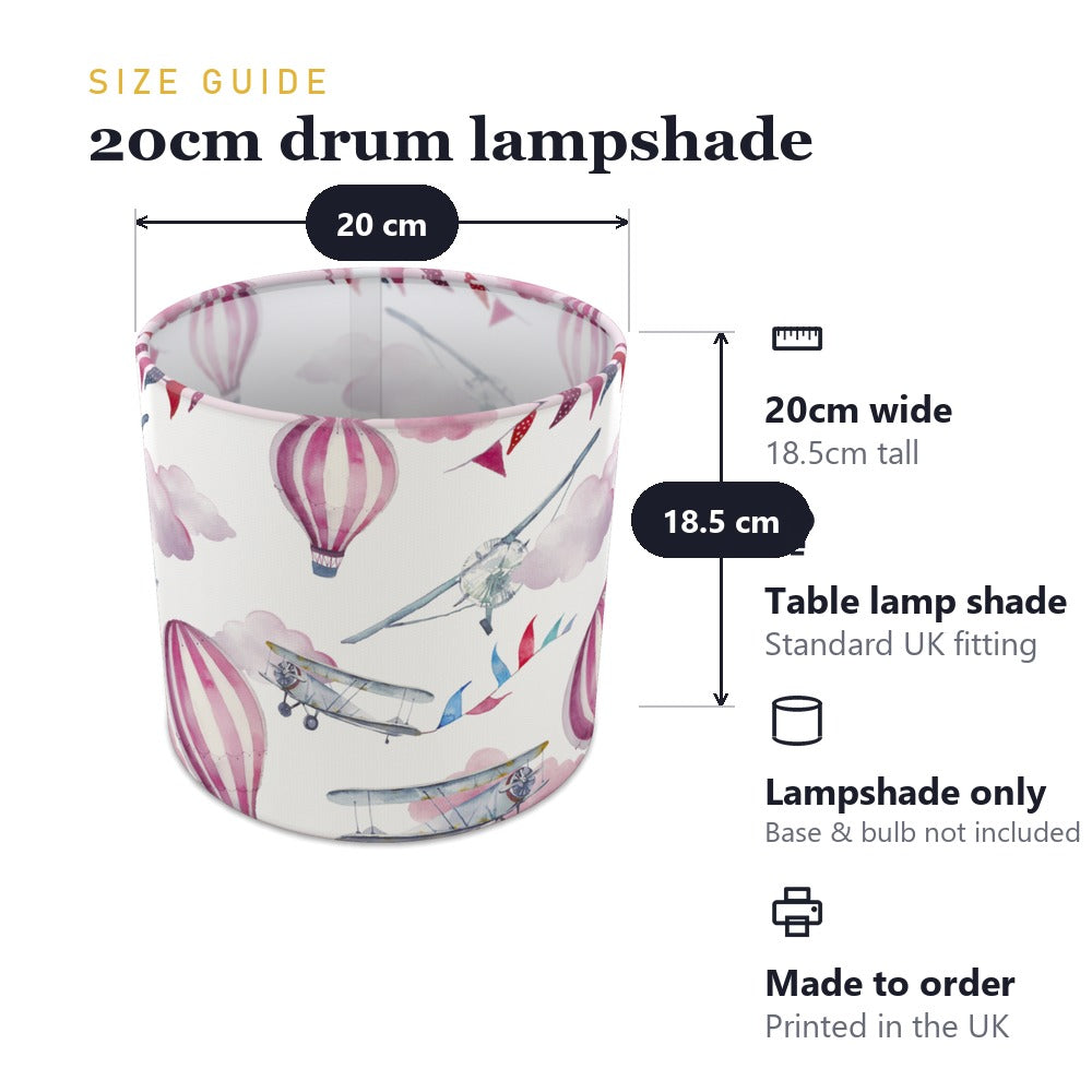 Pink Balloon and Airplane Pattern lampshade