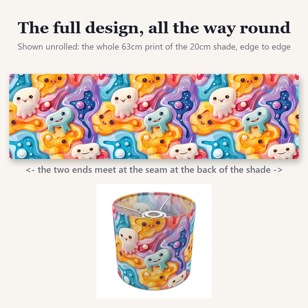 Colourful Monsters on Swirls lampshade
