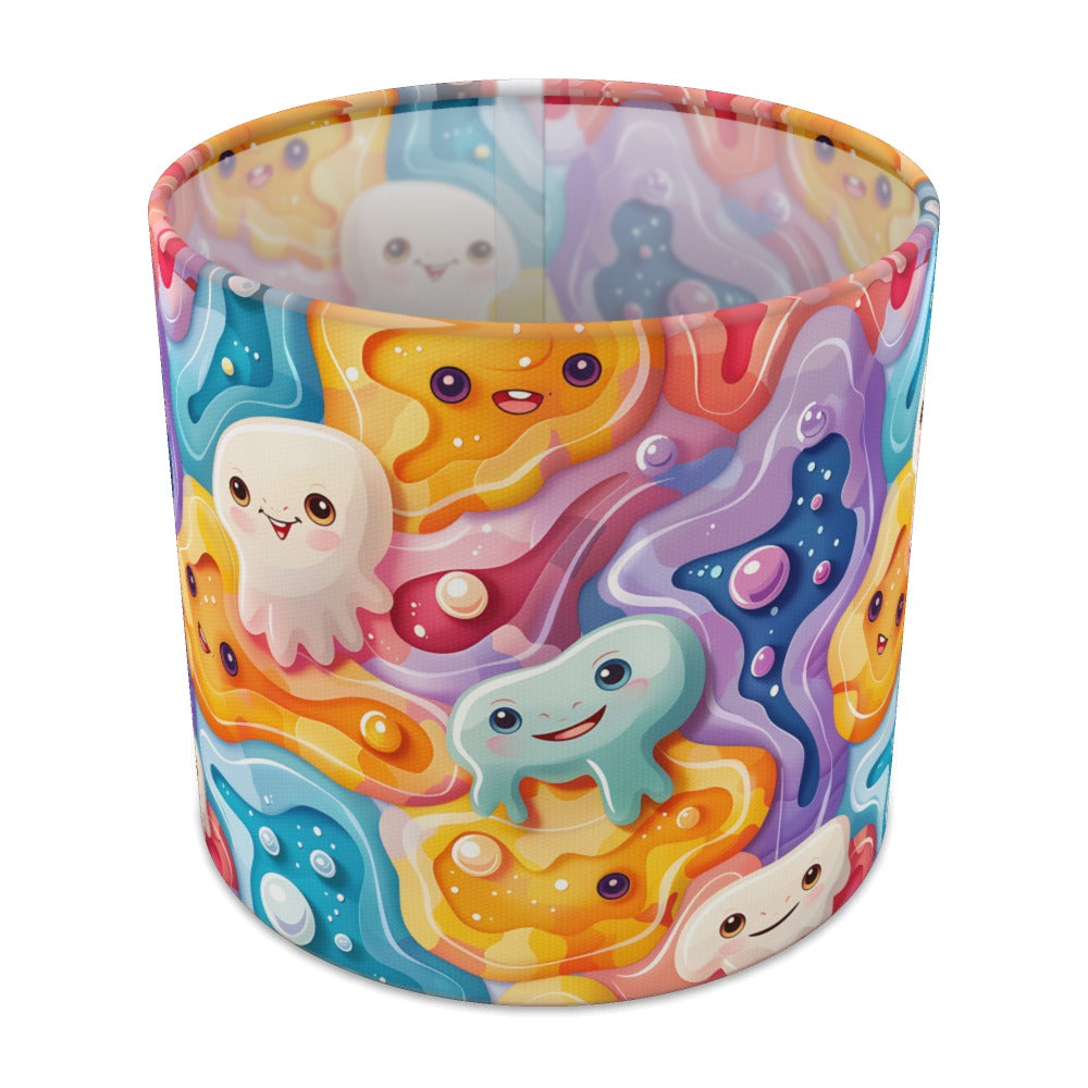 Colourful Monsters on Swirls lampshade - 20cm Table