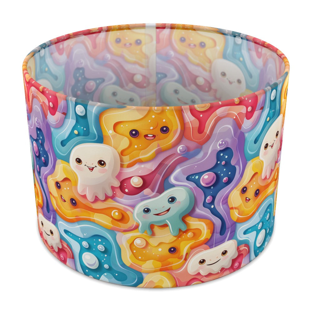 Colourful Monsters on Swirls lampshade - 30cm Table