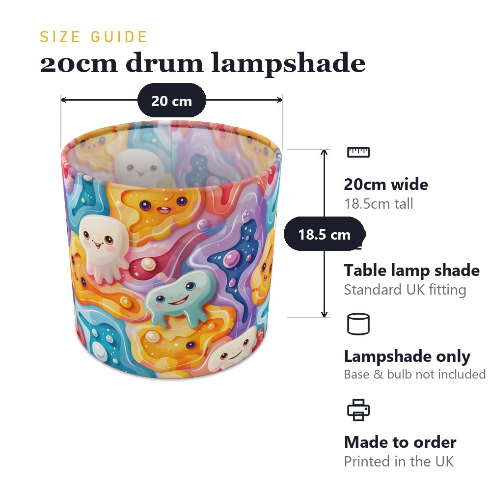 Colourful Monsters on Swirls lampshade
