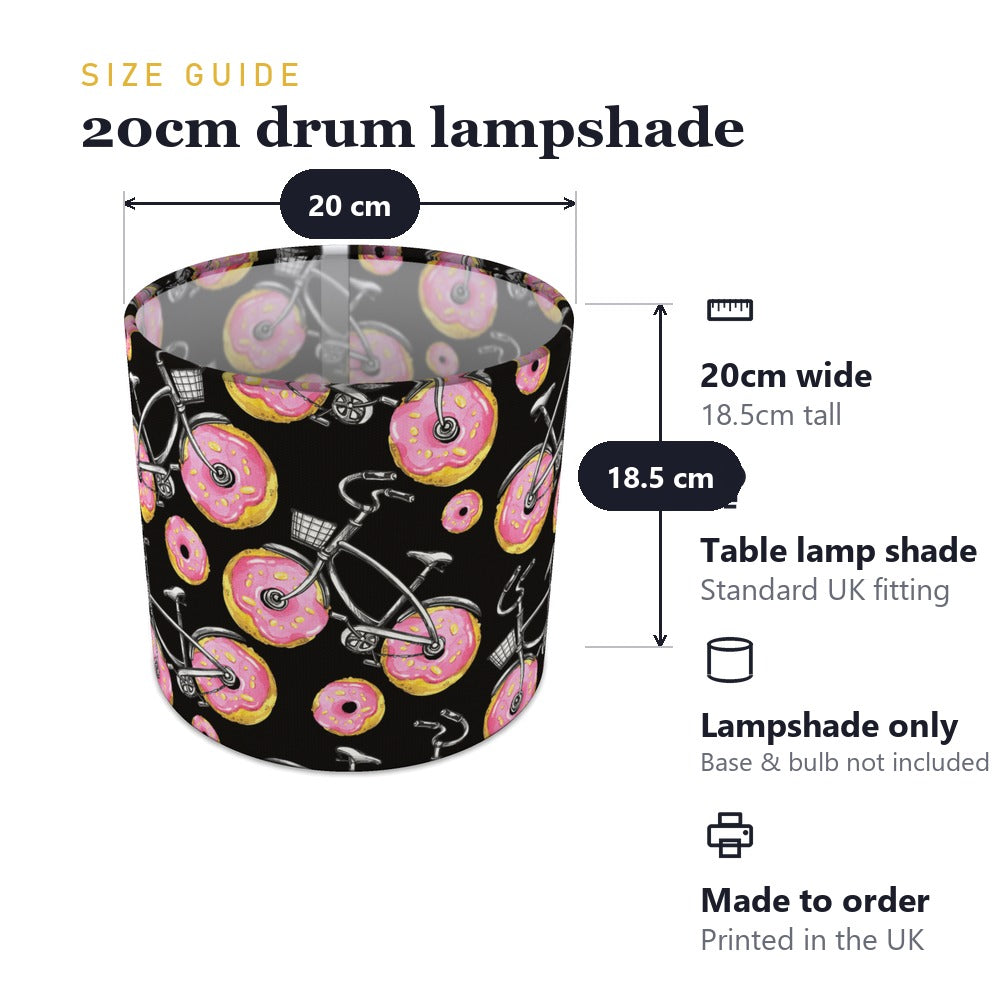 Whimsical Donut and Bike Pattern lampshade