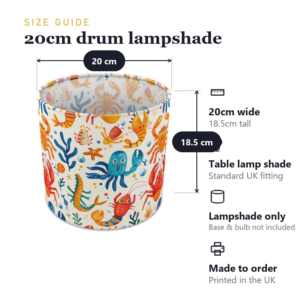 Colourful Crabs and Octopus lampshade