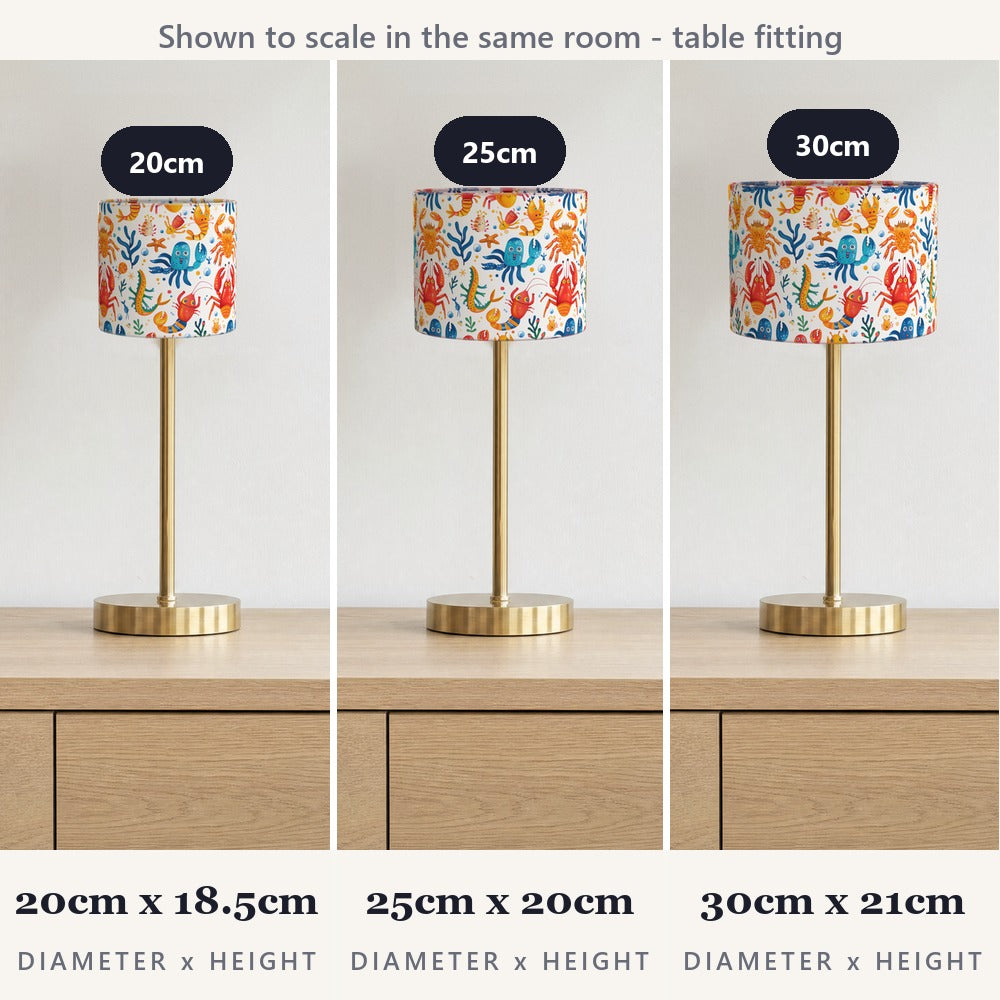 Colourful Crabs and Octopus lampshade