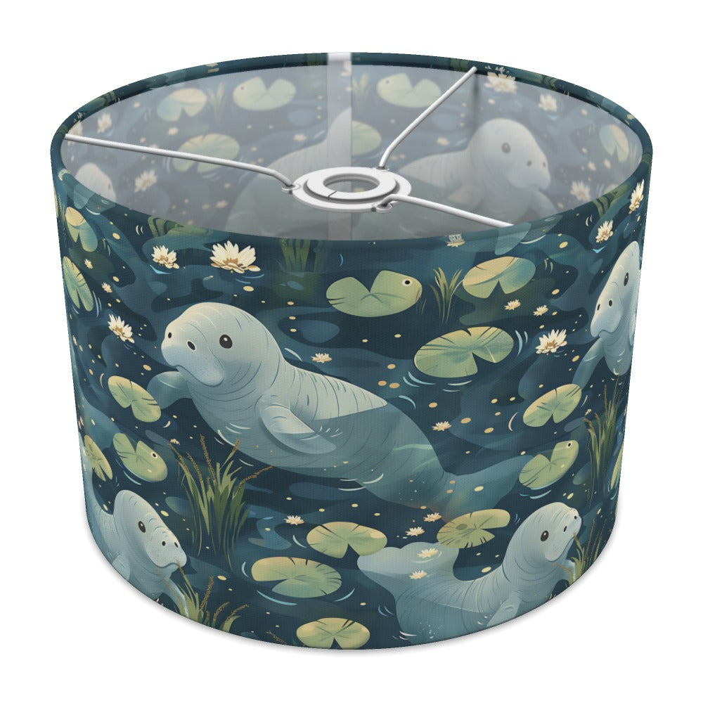 Gentle Manatees on Dark lampshade - 30cm Ceiling