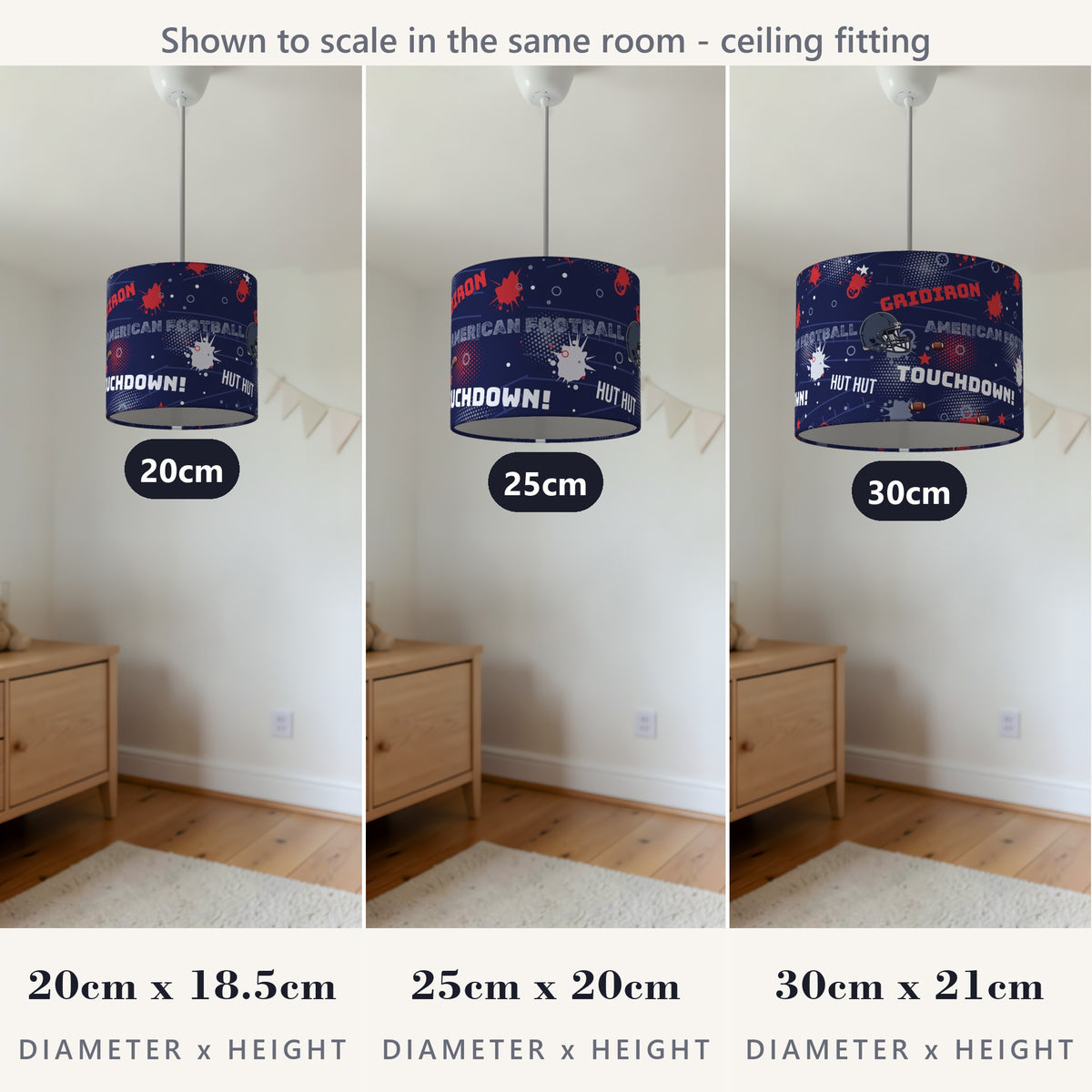 Navy Touchdown II lampshade - 20cm x 18.5cm Ceiling - photo 4