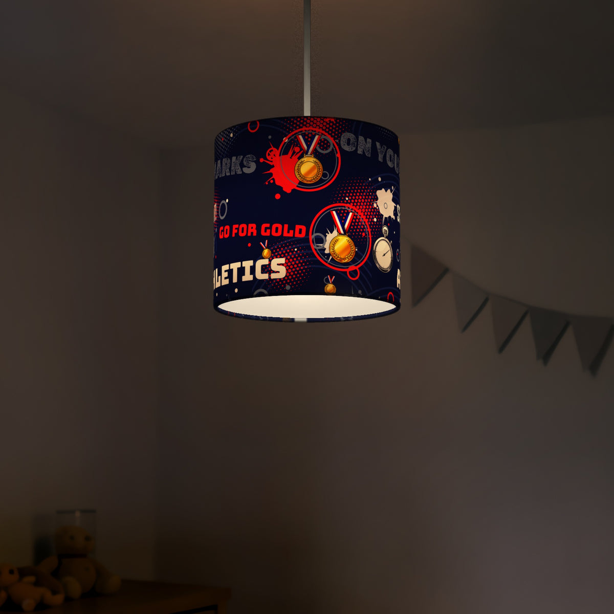 Navy Go For Gold II lampshade - 20cm x 18.5cm Ceiling - photo 5