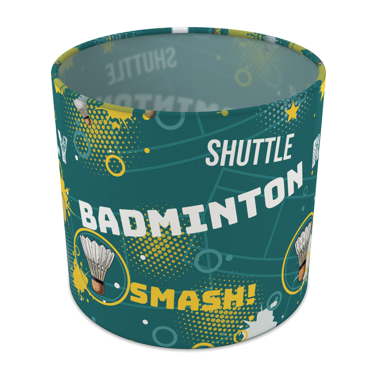 Teal Badminton Smash II lampshade - 20cm x 18.5cm Table