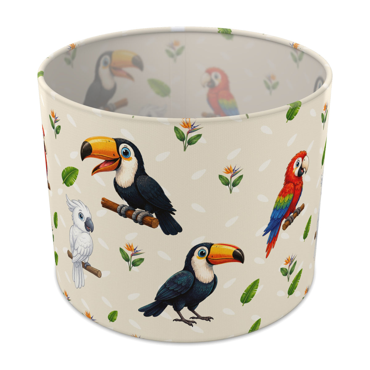 Cream Bird Friends II lampshade - 25cm x 20cm Table