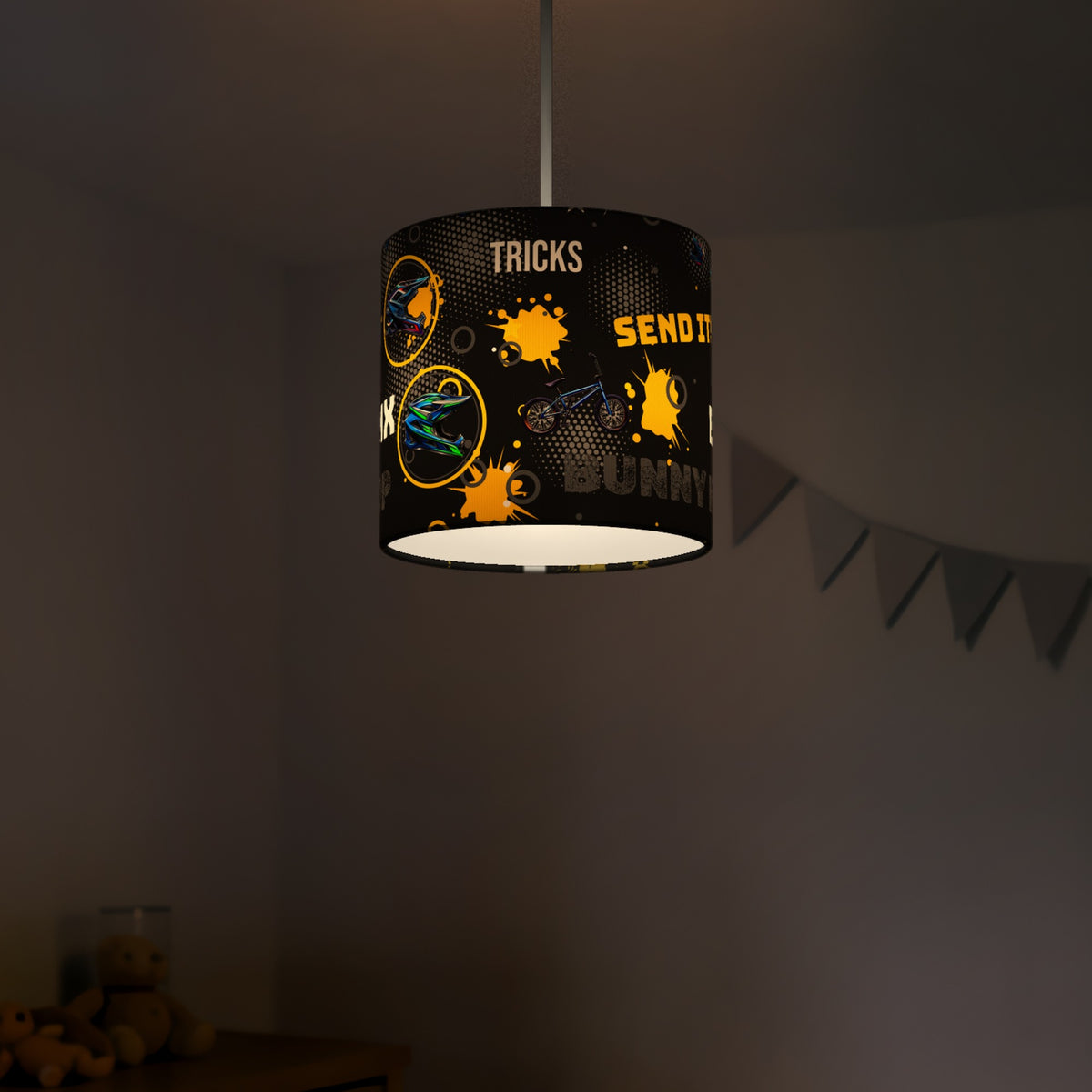 Black BMX Tricks II lampshade - 20cm x 18.5cm Ceiling - photo 5