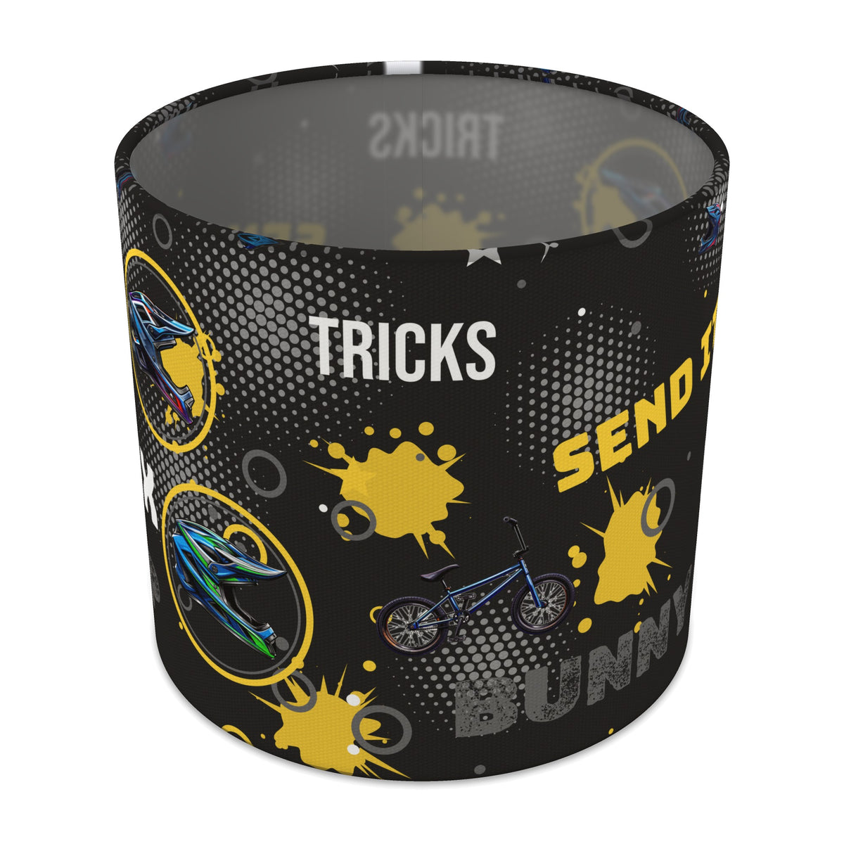 Black BMX Tricks II lampshade - 20cm x 18.5cm Table