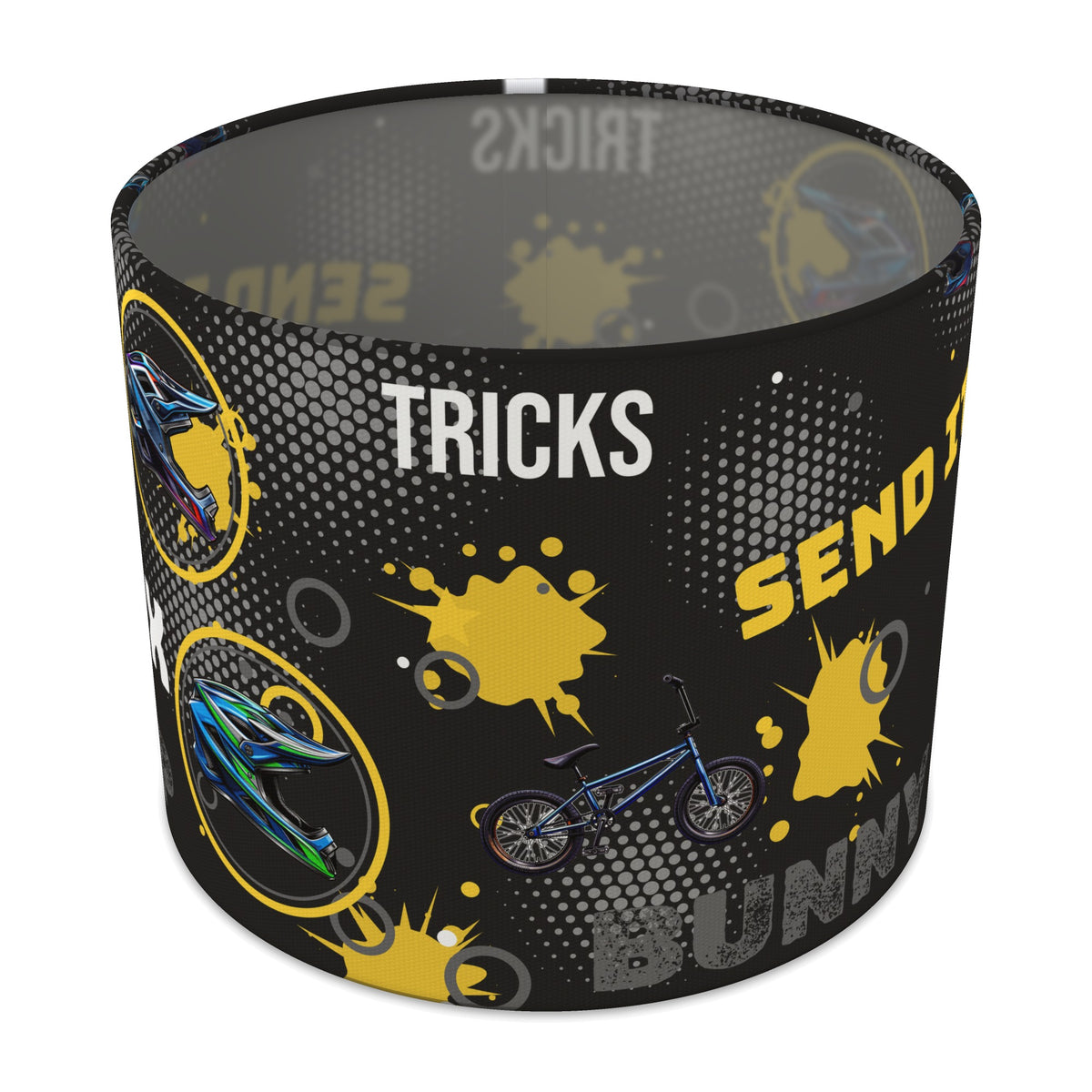 Black BMX Tricks II lampshade - 25cm x 20cm Table