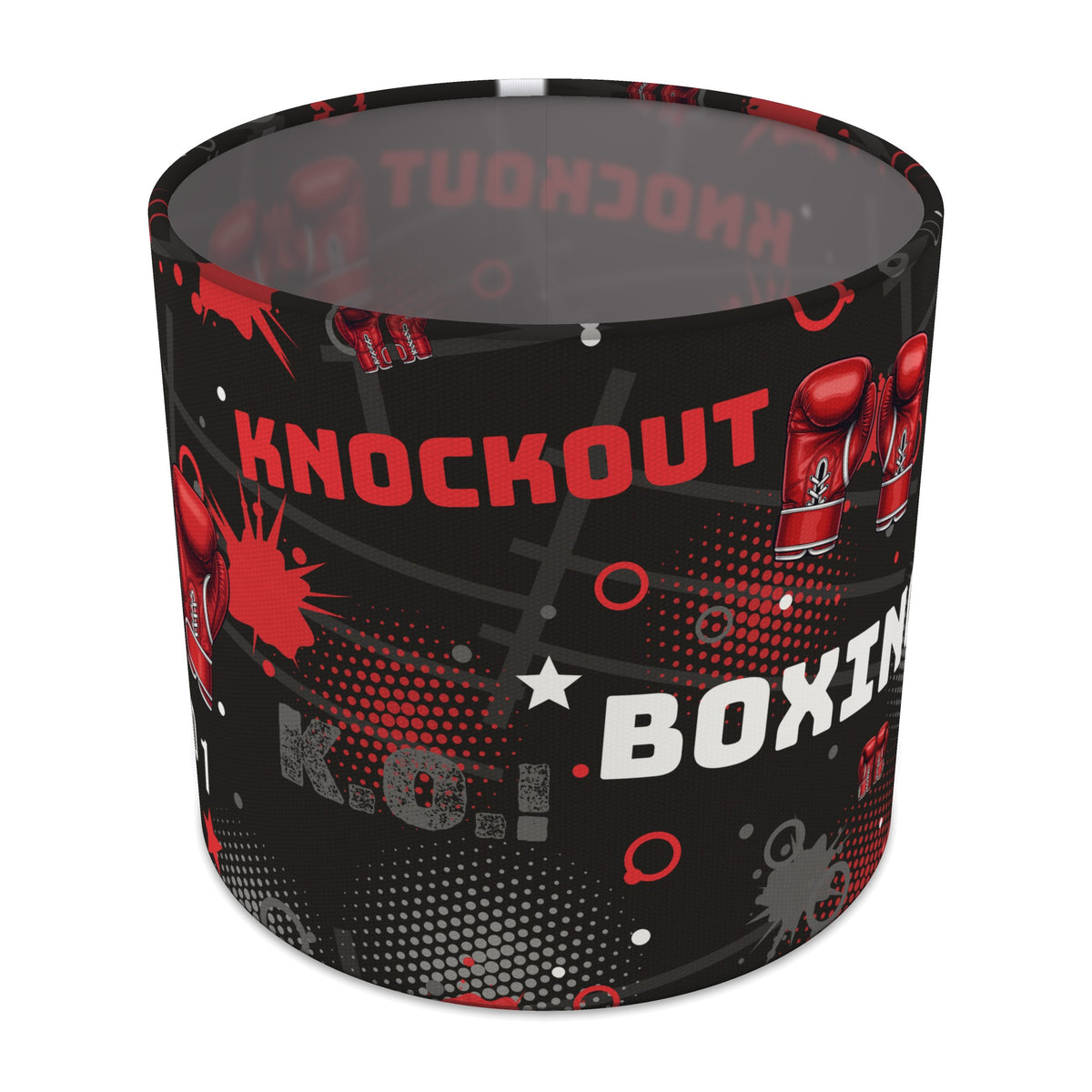 Black Knockout Boxing II lampshade - 20cm x 18.5cm Table