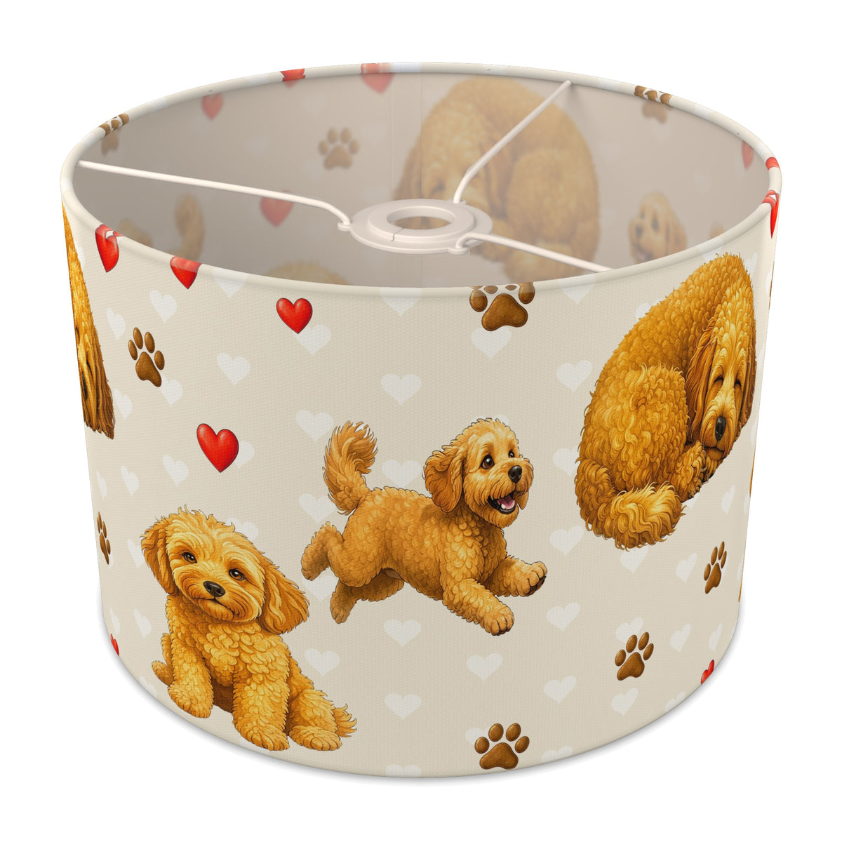 Cream Cockapoo Love II lampshade - 30cm x 21cm Ceiling