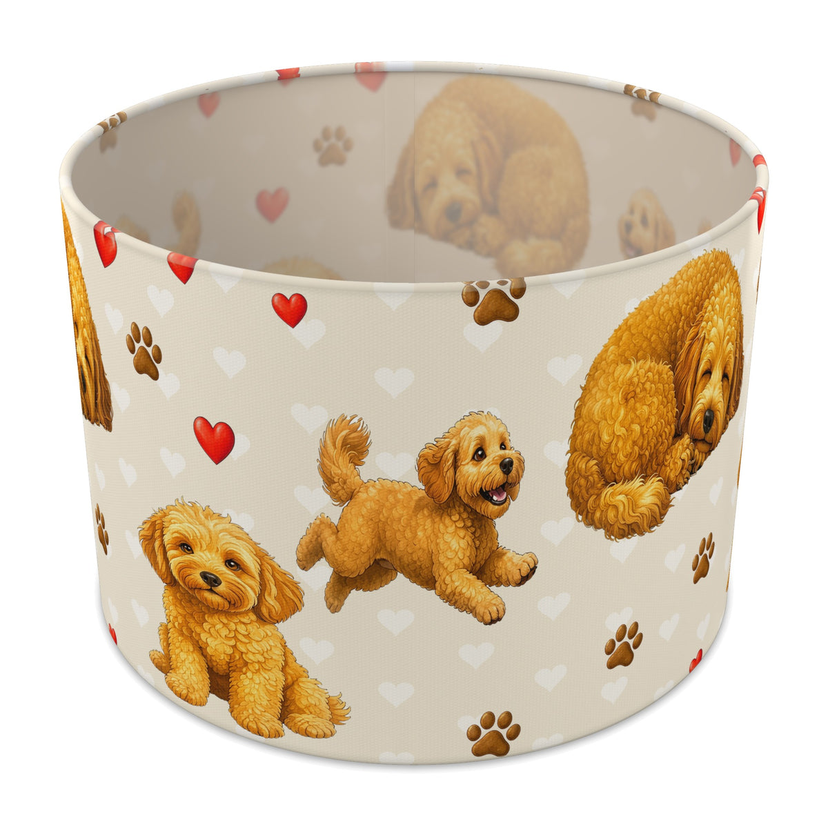 Cream Cockapoo Love II lampshade - 30cm x 21cm Table