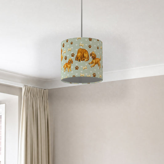 Sage Cocker Spaniel Love II lampshade - 20cm x 18.5cm Ceiling - photo 2