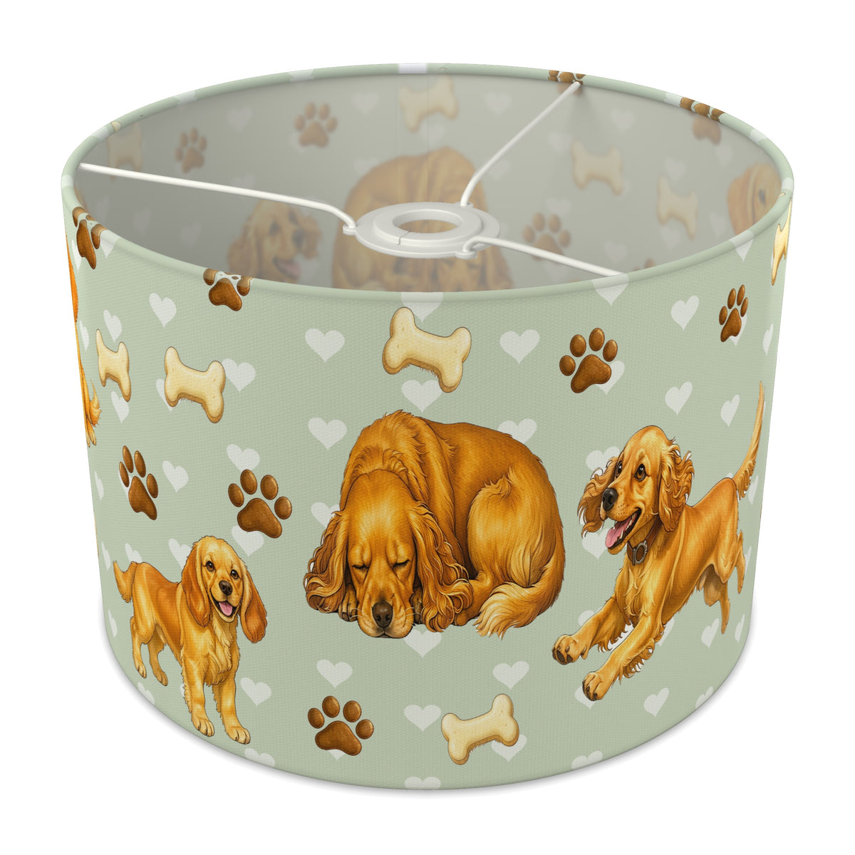 Sage Cocker Spaniel Love II lampshade - 30cm x 21cm Ceiling