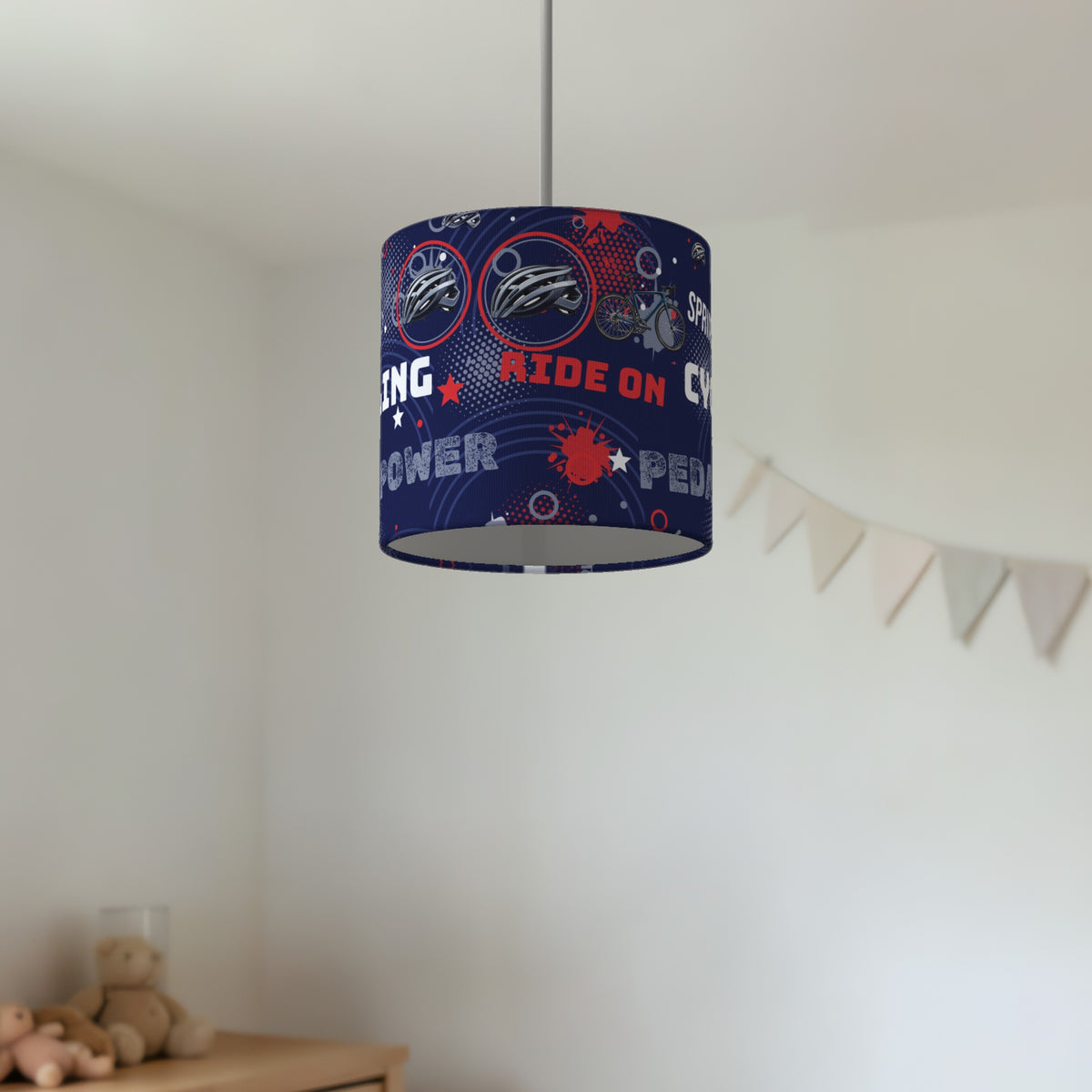 Navy Pedal Power II lampshade - 20cm x 18.5cm Ceiling - photo 2