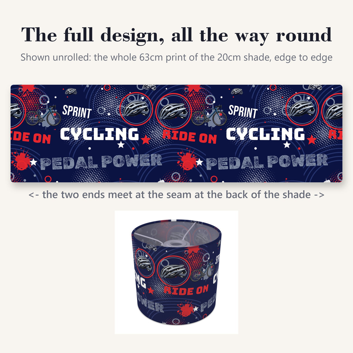 Navy Pedal Power II lampshade - 20cm x 18.5cm Ceiling - photo 9