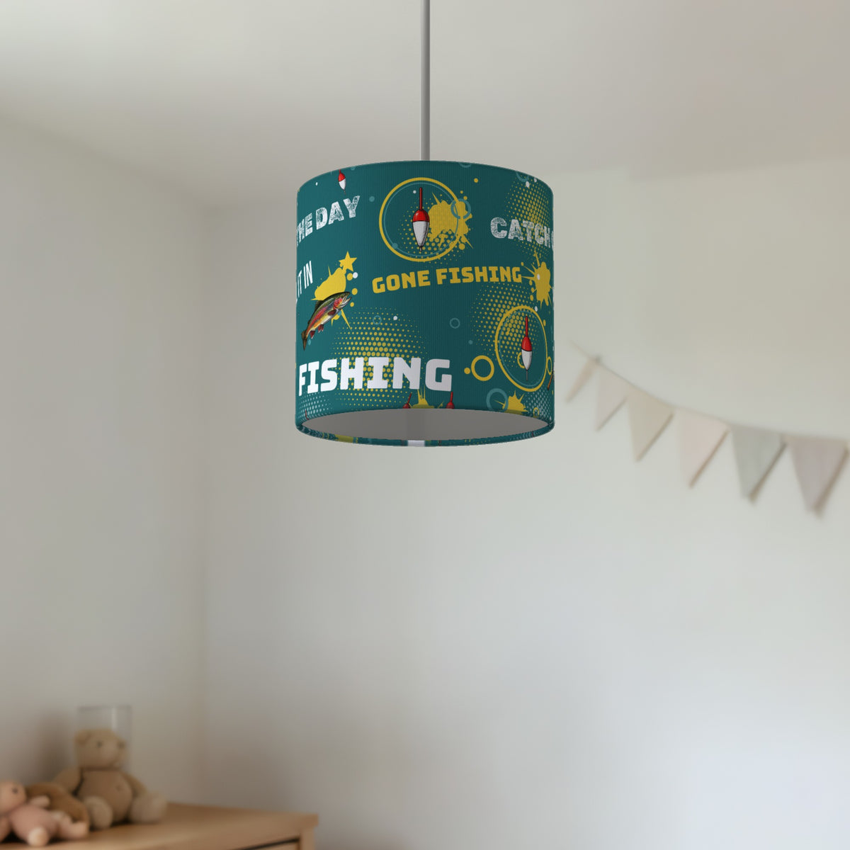 Teal Reel It In II lampshade - 20cm x 18.5cm Ceiling - photo 2