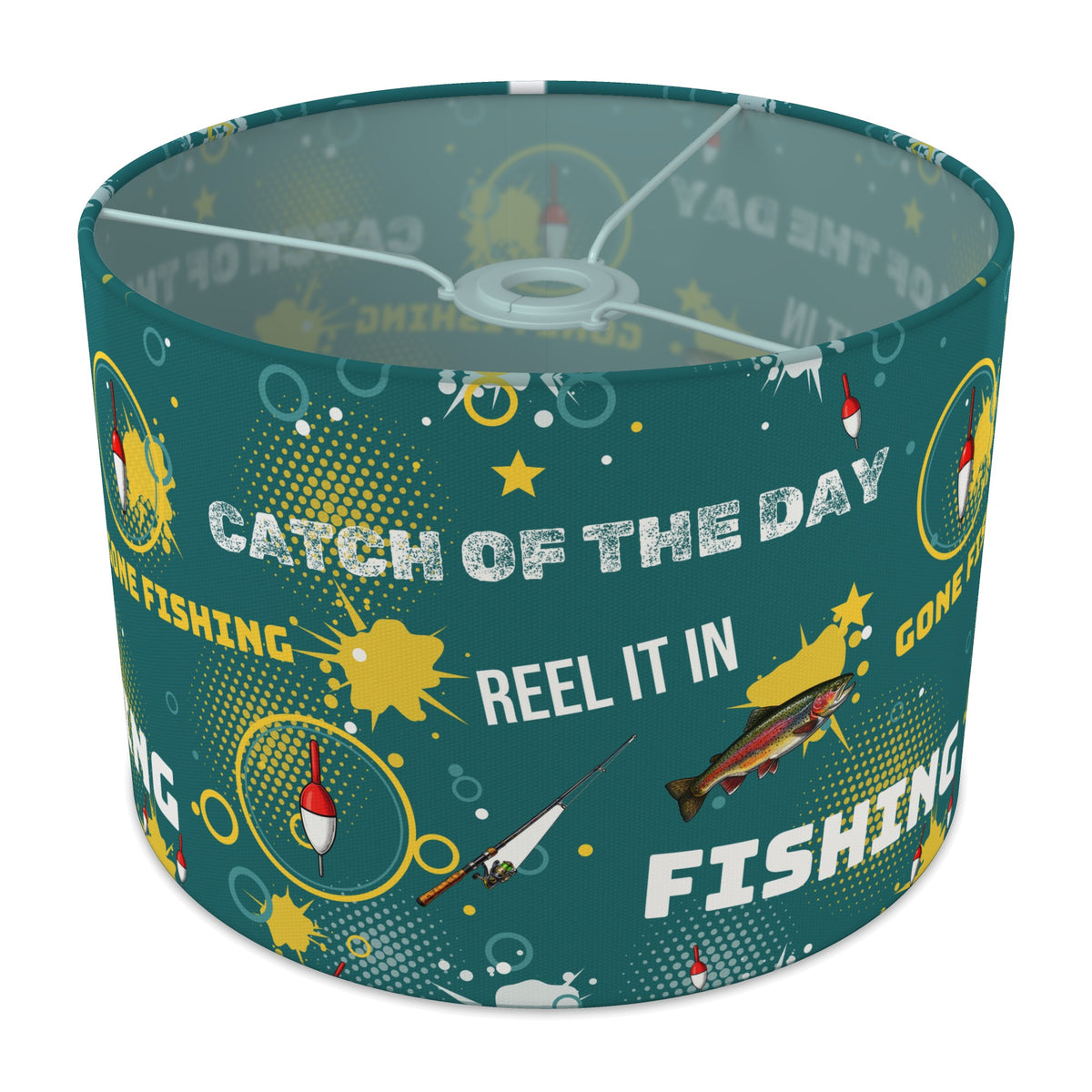 Teal Reel It In II lampshade - 30cm x 21cm Ceiling