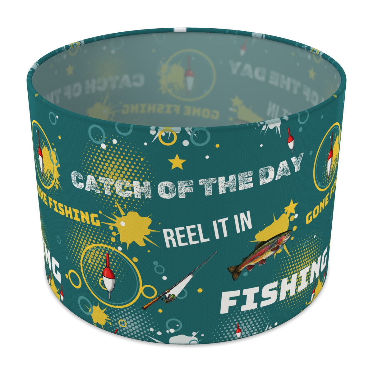 Teal Reel It In II lampshade - 30cm x 21cm Table