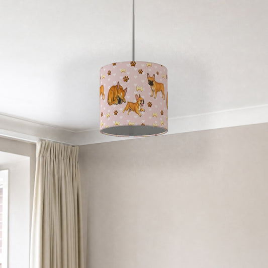 Blush French Bulldog Love II lampshade - 20cm x 18.5cm Ceiling - photo 2