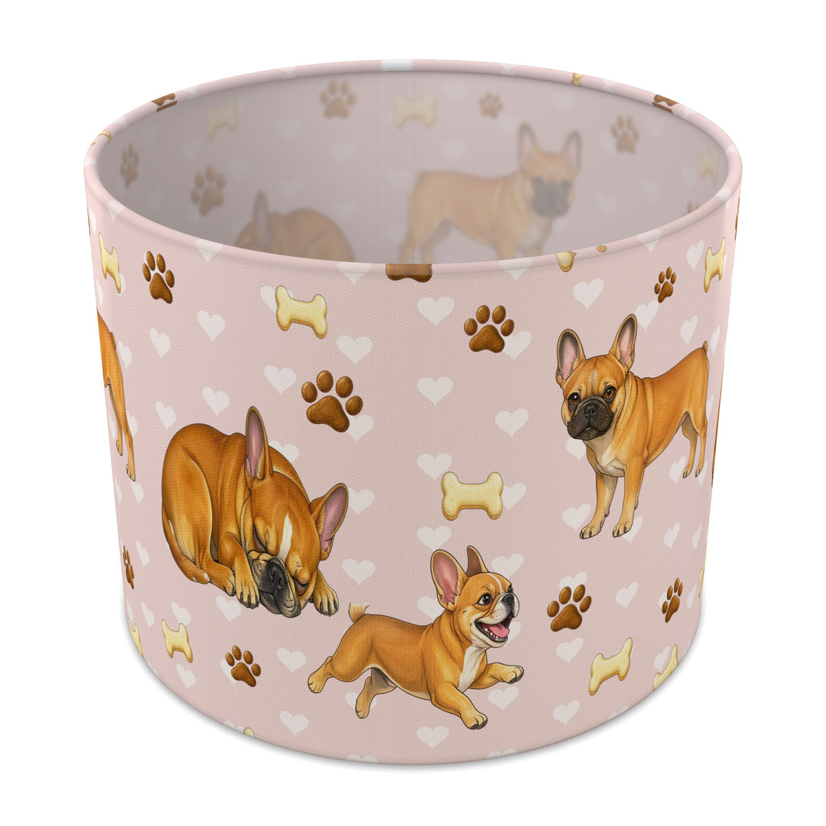 Blush French Bulldog Love II lampshade - 25cm x 20cm Table