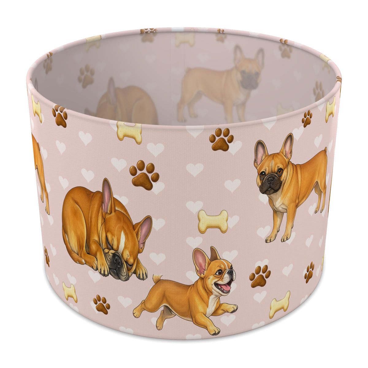 Blush French Bulldog Love II lampshade - 30cm x 21cm Table