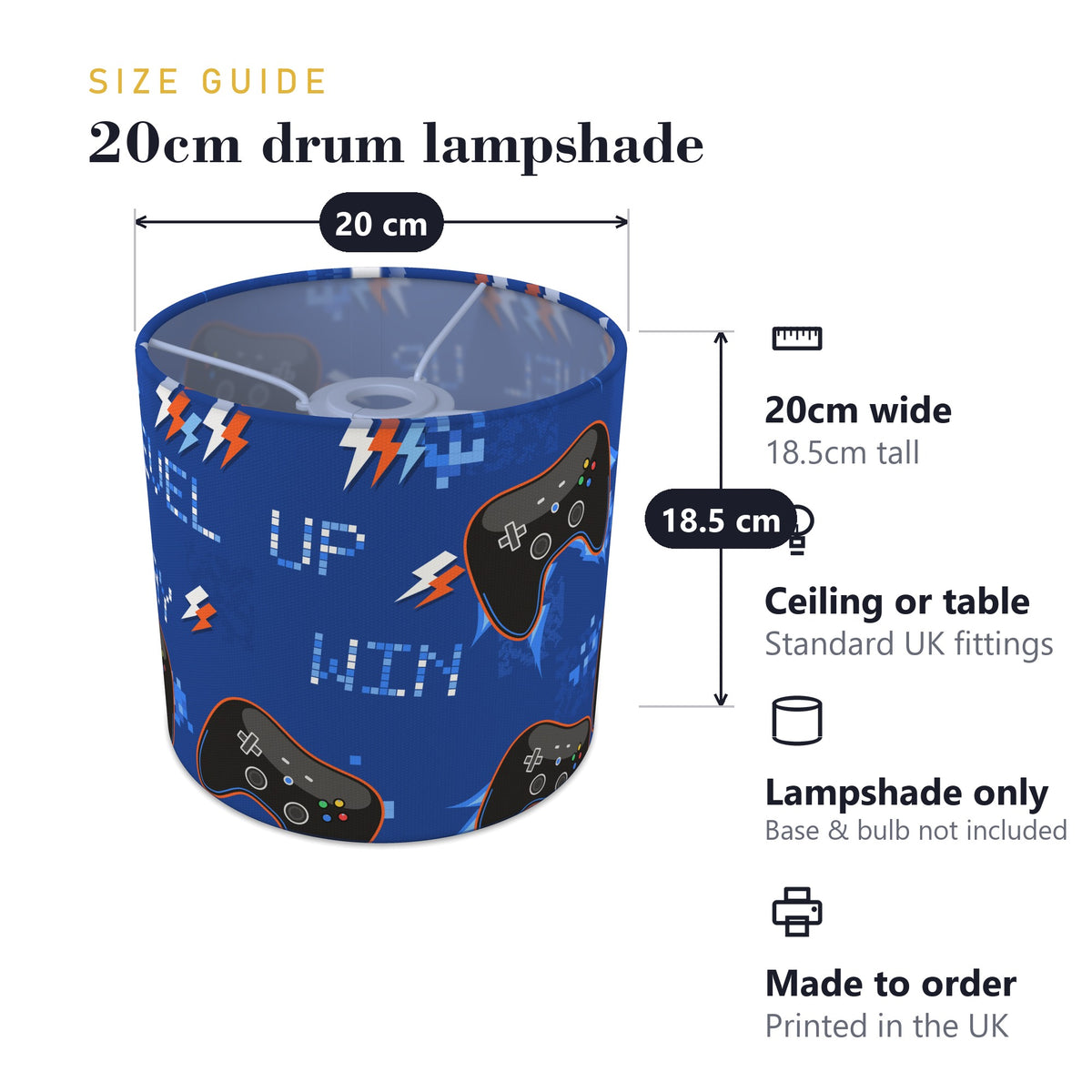 Royal Game On II lampshade - 20cm x 18.5cm Ceiling - photo 7