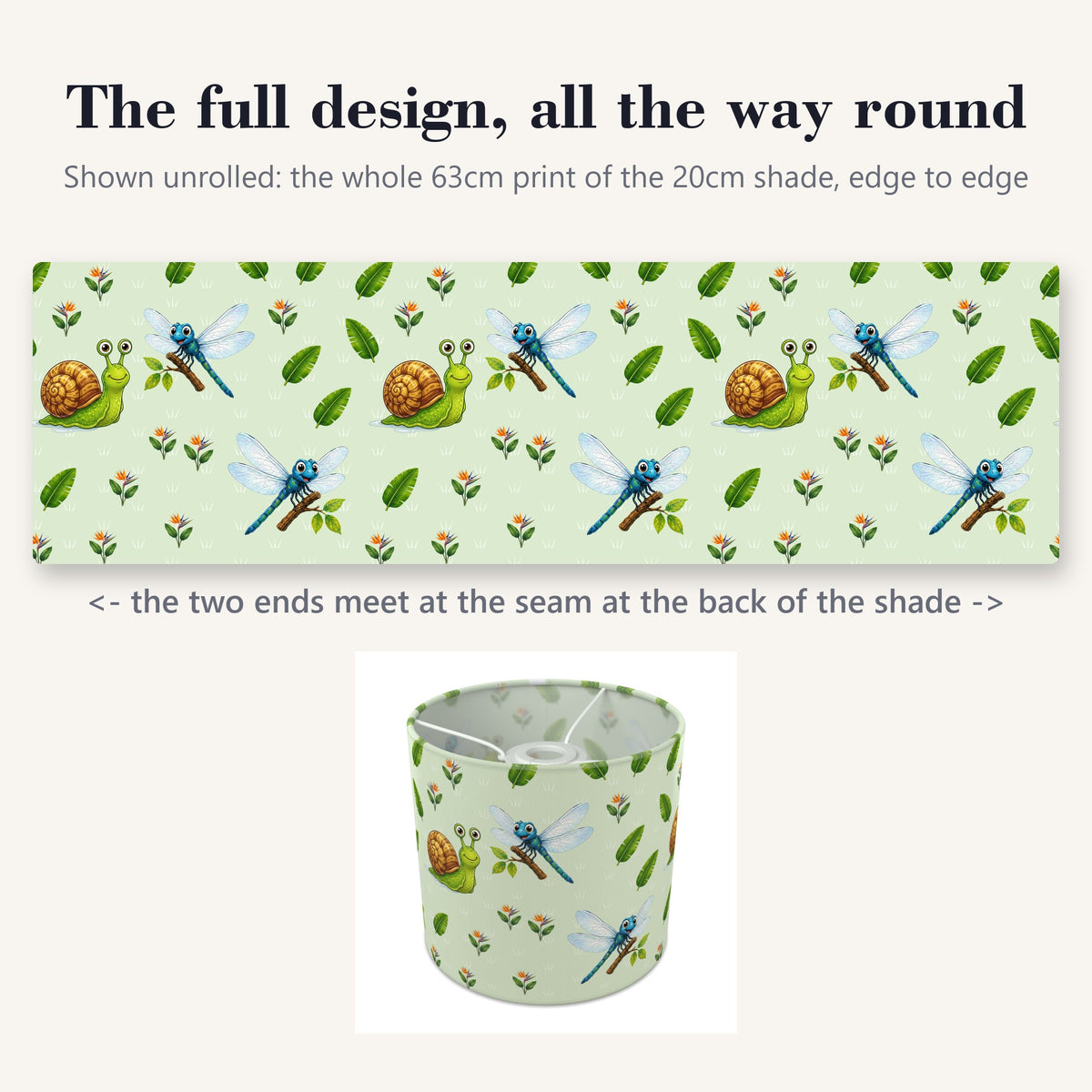 Meadow Bug Friends II lampshade - 20cm x 18.5cm Ceiling - photo 9