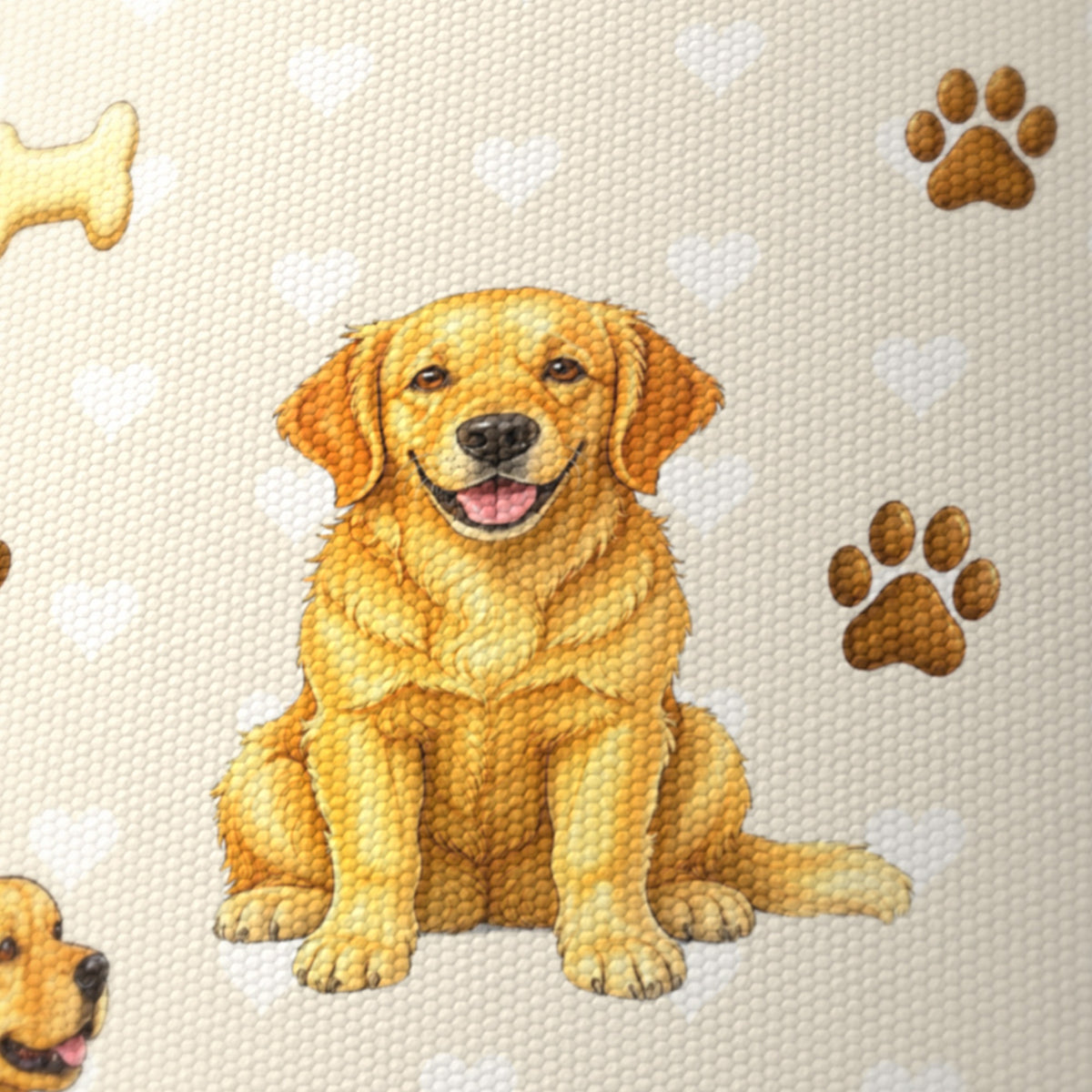Cream Golden Retriever Love II lampshade - 20cm x 18.5cm Ceiling - photo 6