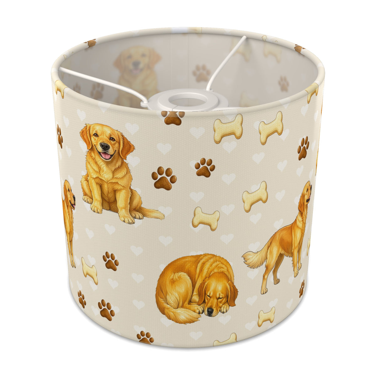 Cream Golden Retriever Love II lampshade - 20cm x 18.5cm Ceiling - main photo