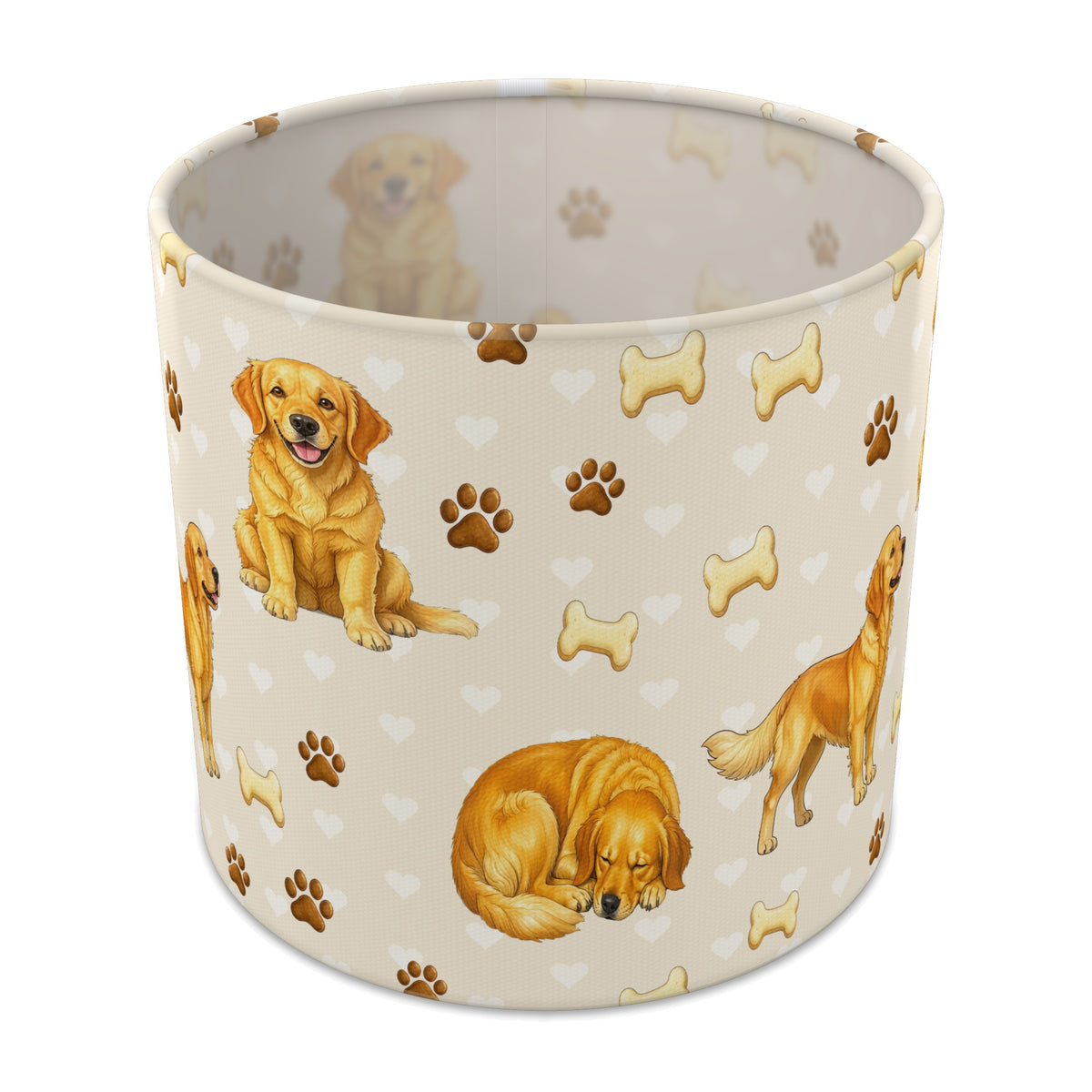 Cream Golden Retriever Love II lampshade - 20cm x 18.5cm Table