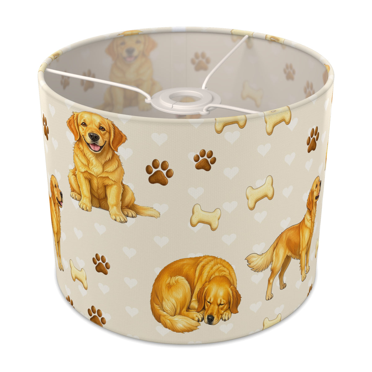Cream Golden Retriever Love II lampshade - 25cm x 20cm Ceiling