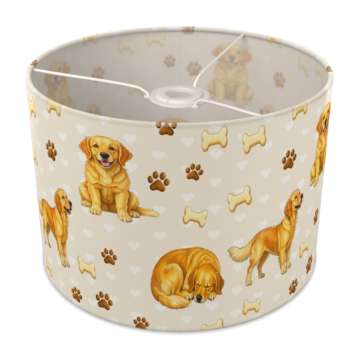 Cream Golden Retriever Love II lampshade - 30cm x 21cm Ceiling