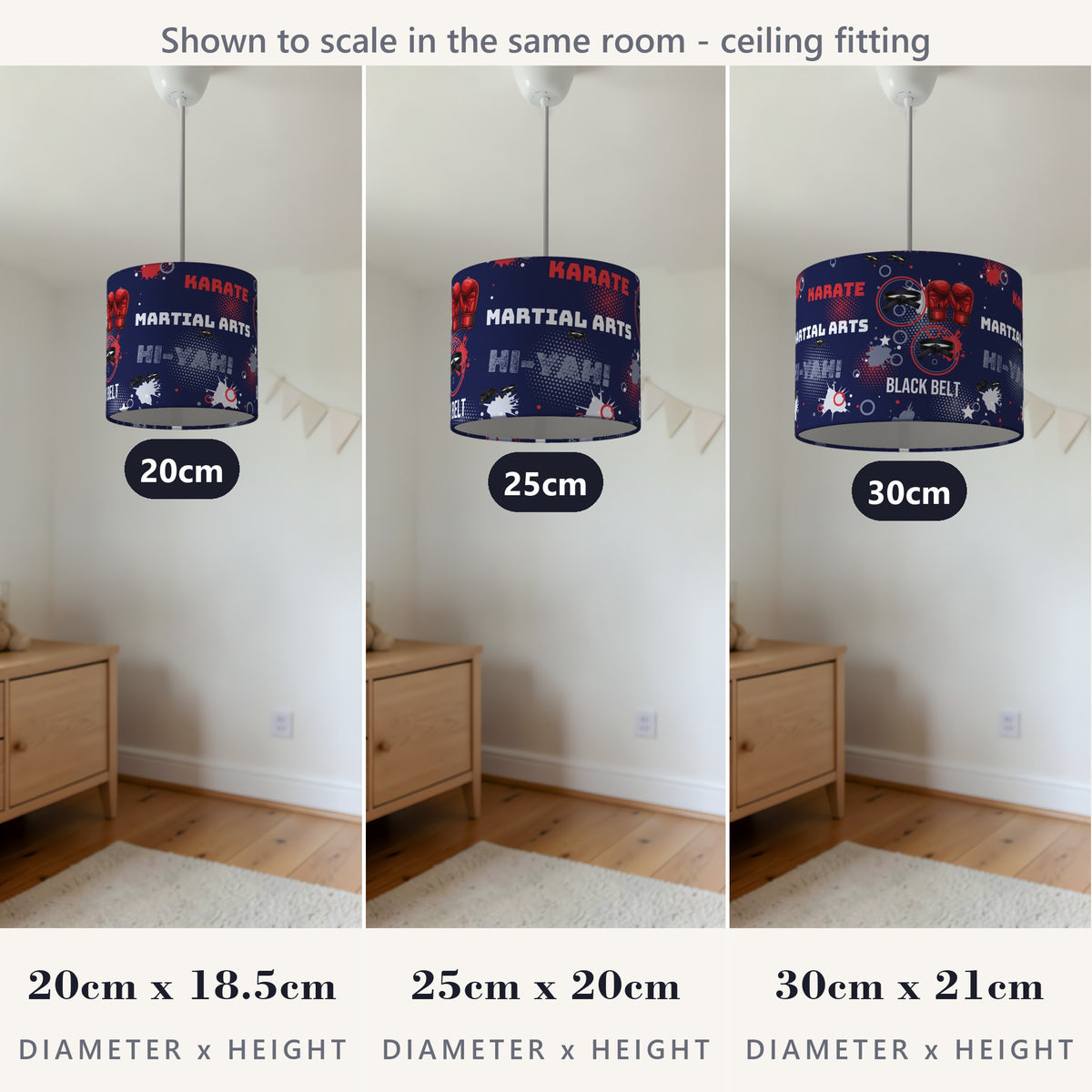 Navy Karate Kid II lampshade - 20cm x 18.5cm Ceiling - photo 4