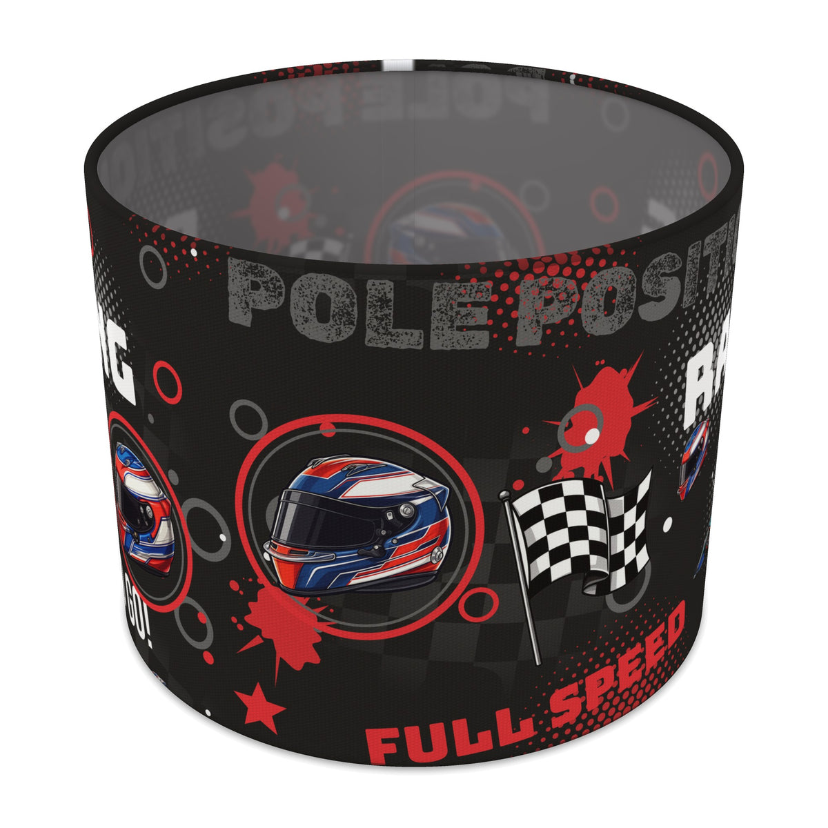Black And Red Pole II lampshade - 25cm x 20cm Table