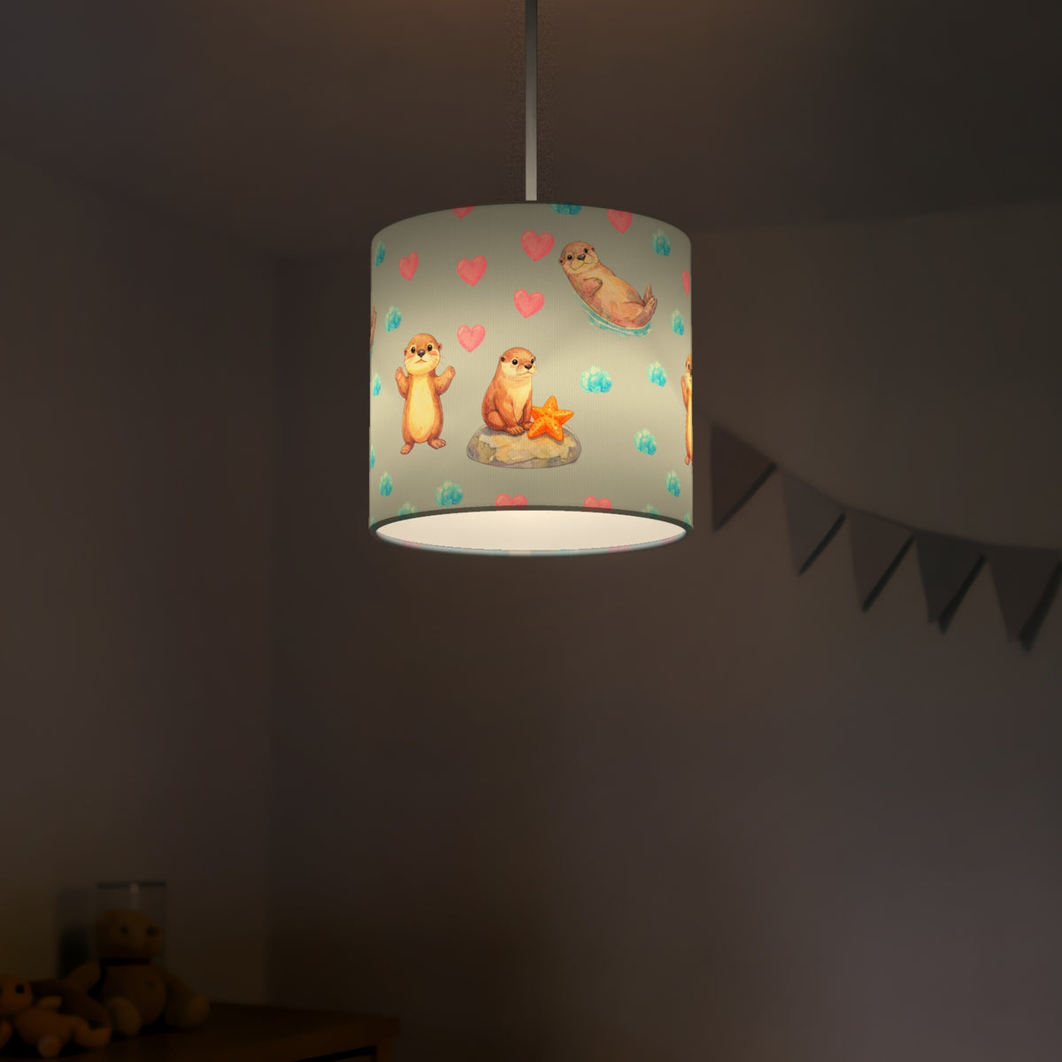 Sky Otter Friends II lampshade - 20cm x 18.5cm Ceiling - photo 5