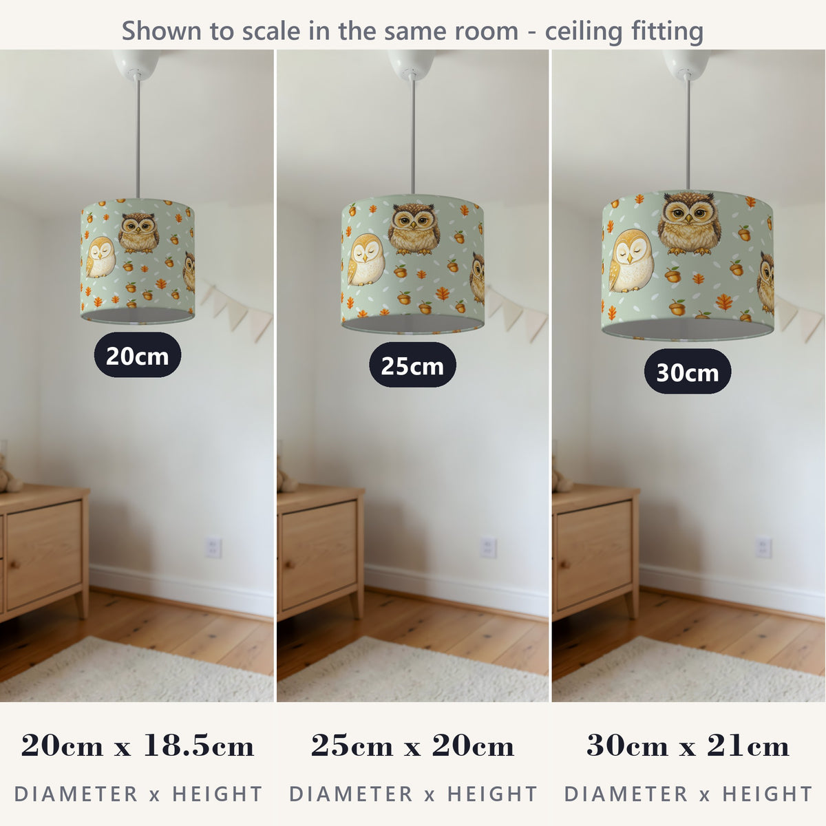 Sage Night Owls II lampshade - 20cm x 18.5cm Ceiling - photo 4