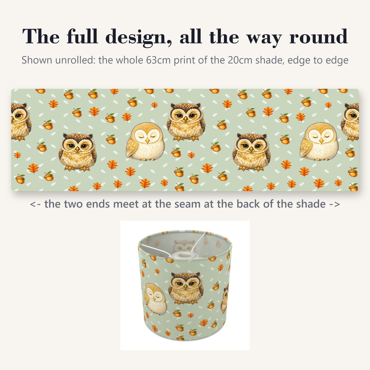 Sage Night Owls II lampshade - 20cm x 18.5cm Ceiling - photo 9