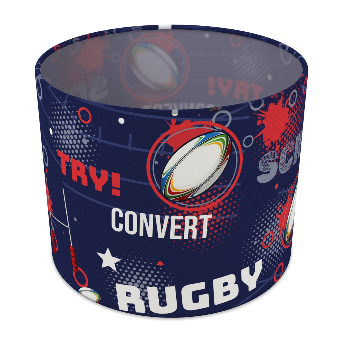 Navy Rugby Crazy II lampshade - 25cm x 20cm Table