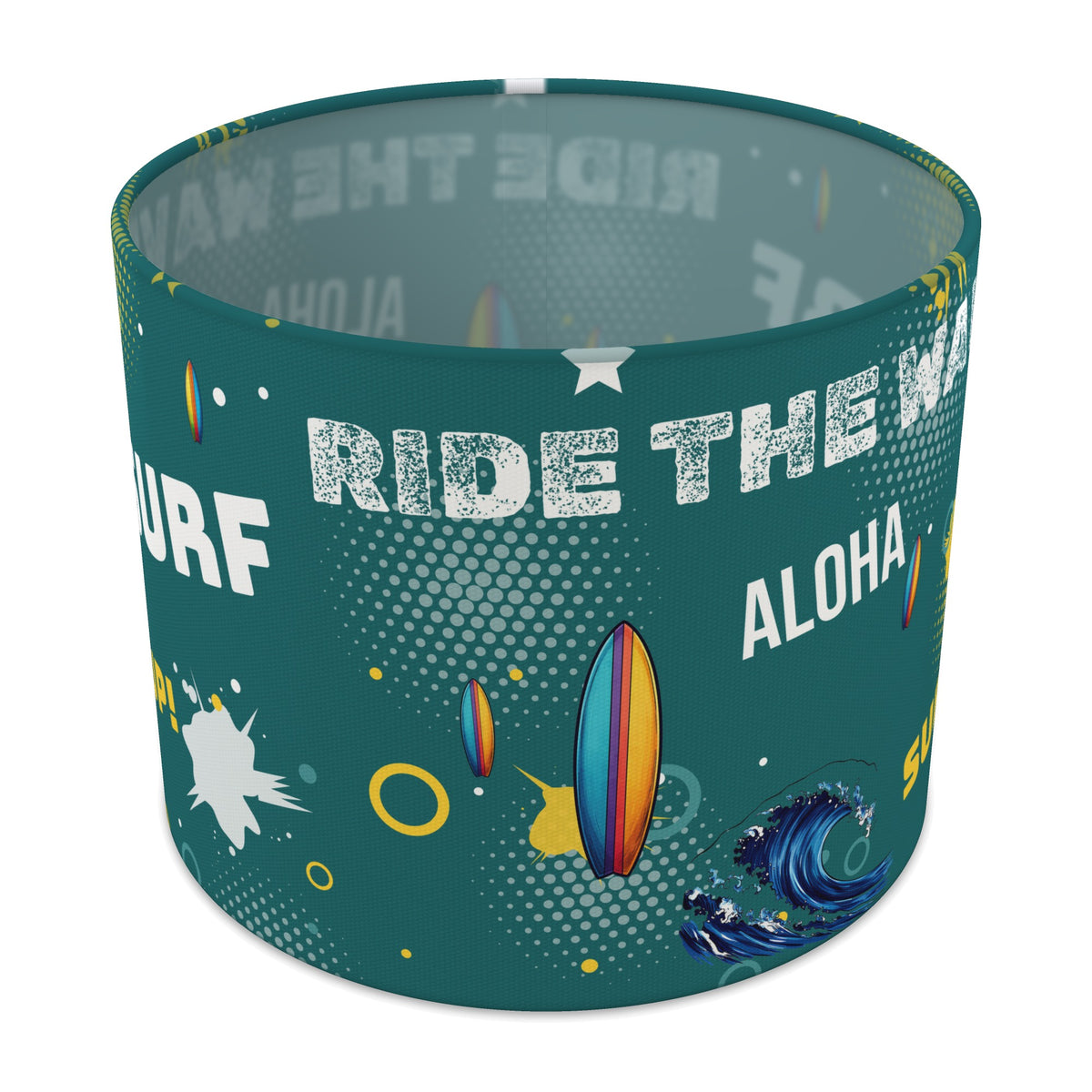 Teal Surf's Up II lampshade - 25cm x 20cm Table