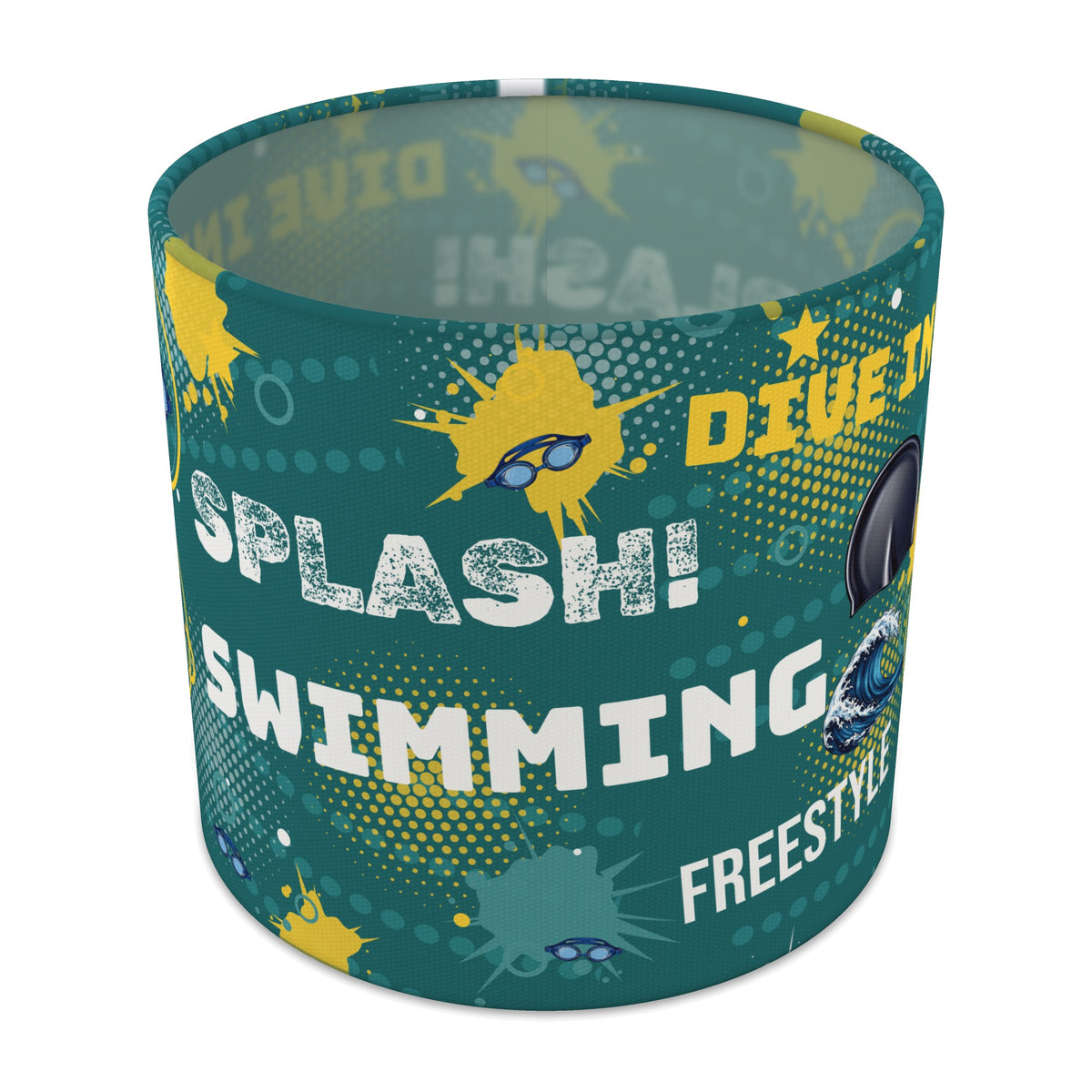 Teal Splash Swimming II lampshade - 20cm x 18.5cm Table