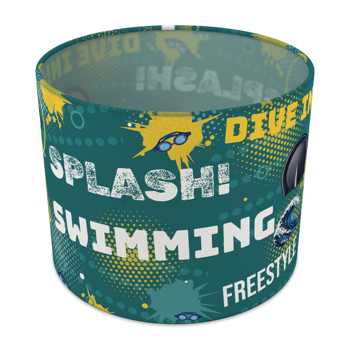 Teal Splash Swimming II lampshade - 25cm x 20cm Table