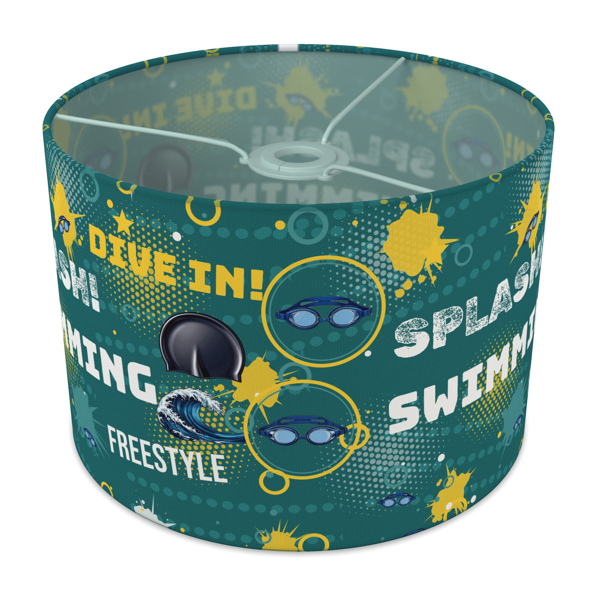 Teal Splash Swimming II lampshade - 30cm x 21cm Ceiling
