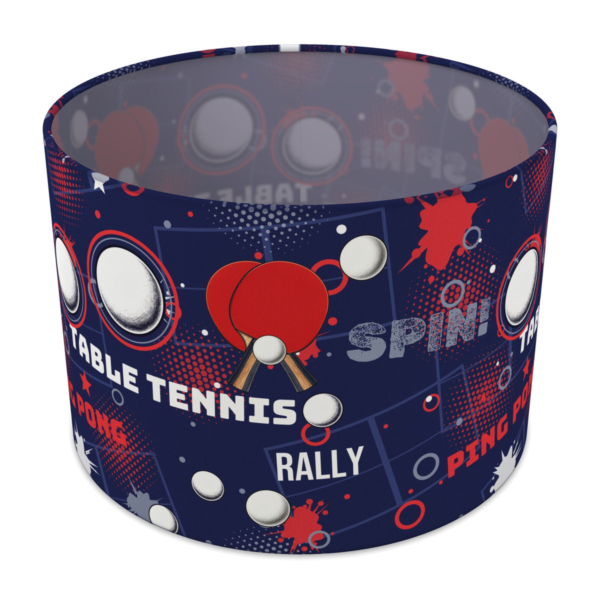 Navy Ping Pong Rally II lampshade - 30cm x 21cm Table