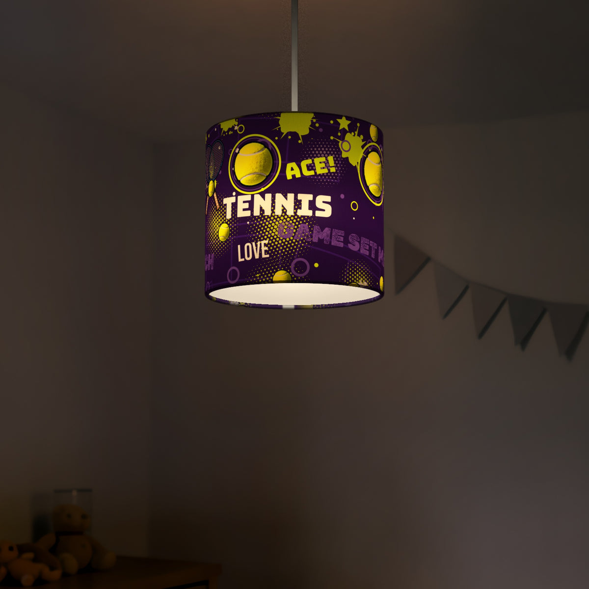 Purple Tennis Ace II lampshade - 20cm x 18.5cm Ceiling - photo 5